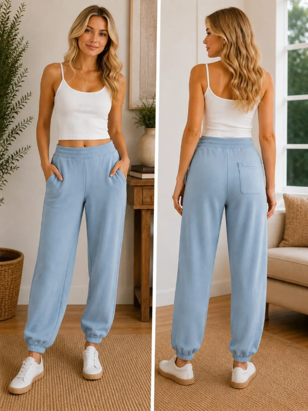 💙 Karen Kane Big Sky Sweat Pants – Blue – Size L 💙☁️